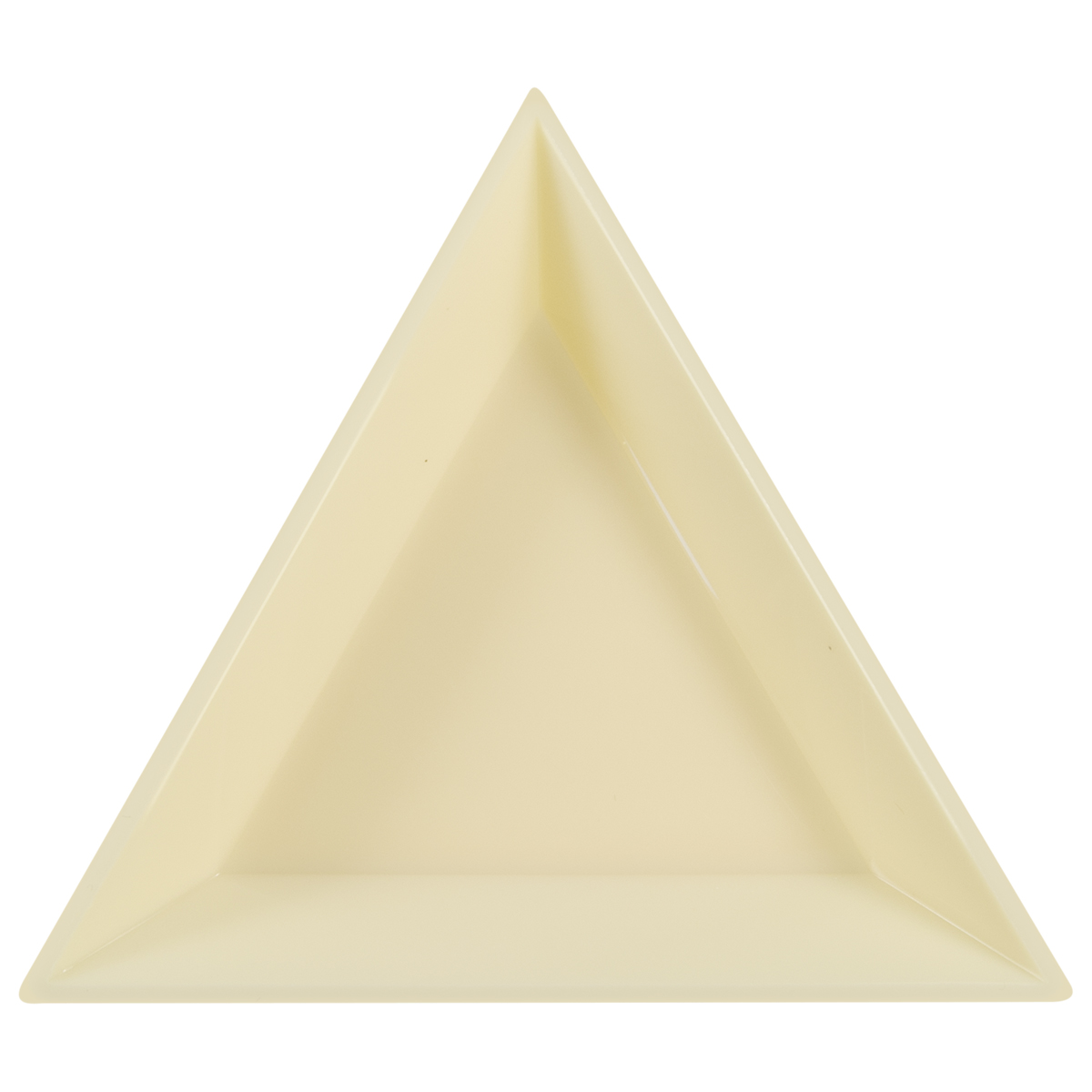 Plateaux triangulaires, bords 75 mm, couleur blanc, plastique