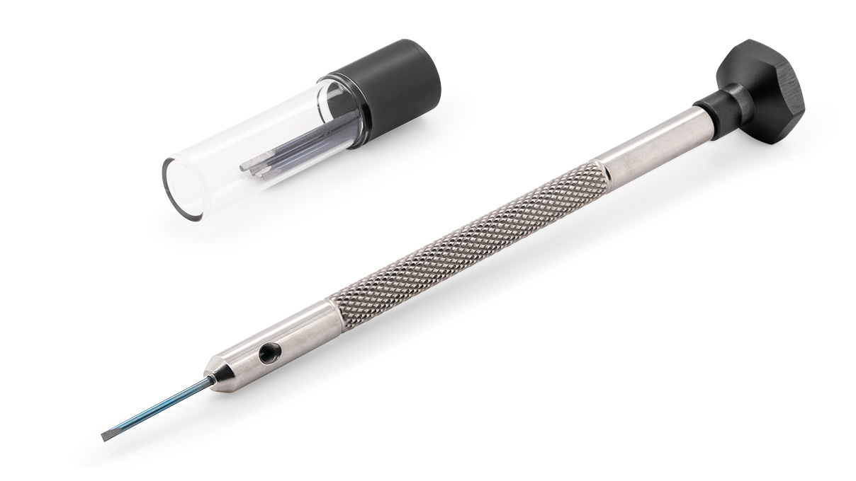 VOH tournevis, mèche 1 mm, noir, avec des lames de rechange