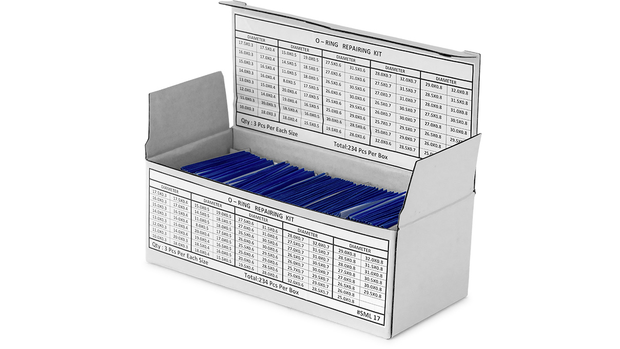 Assortiment de joints O-Ring, 78 sachets de 3 pièces chacun, Ø 10 - 32 mm, 234 pièces