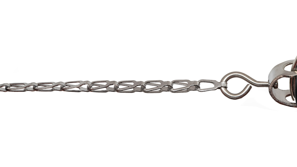 Rouleau de clé de traction, Ø 51 mm, chaîne 62 cm, acier, chromé