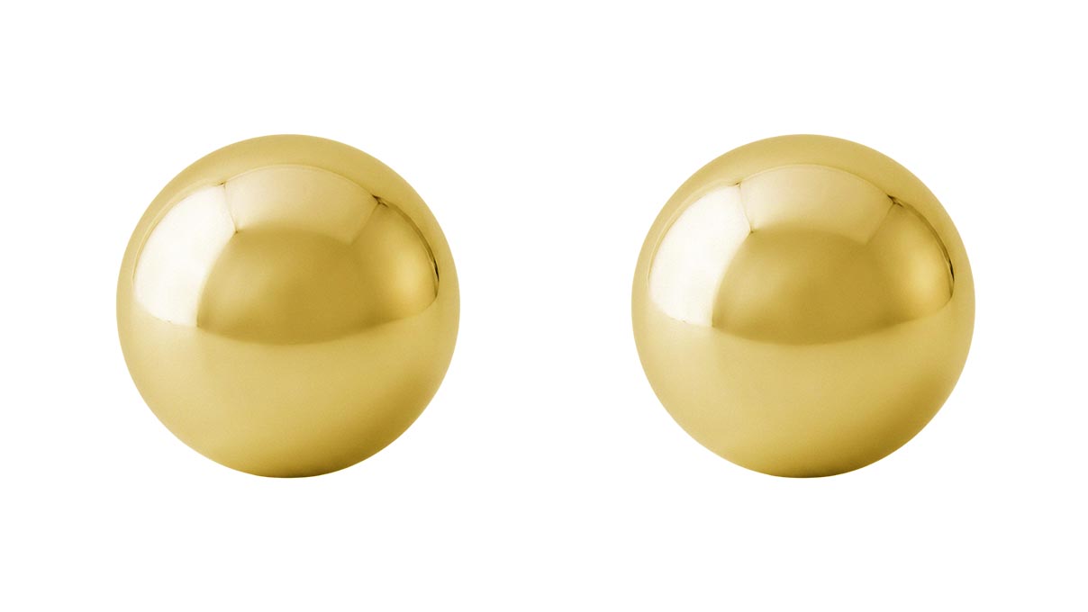 QPP puces d'oreilles A2, boule Ø 3 mm, inox plaqué or jaune, 1 paire