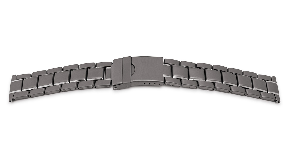 Bracelet métallique, titane, satiné, largeur d'attache 18-20 mm