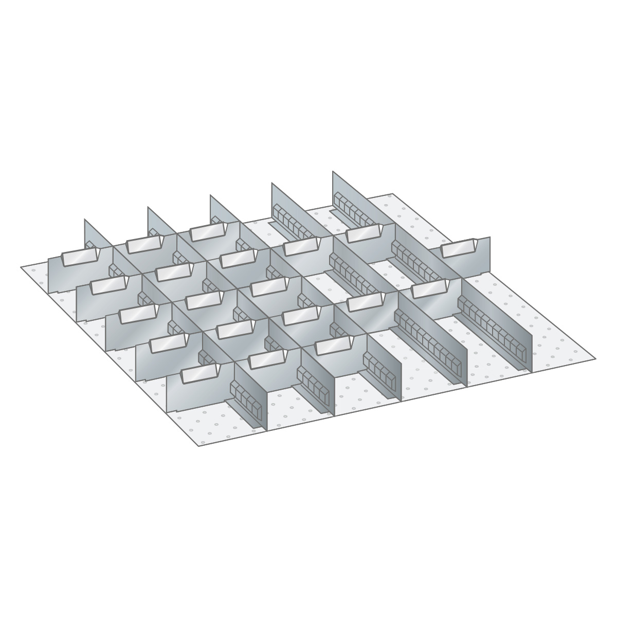 Matériel de subdivision Lista pour 36 x 36 E, 5 parois à fentes et 20 plaquettes séparatrices pour 100/125 mm
hauteur frontale