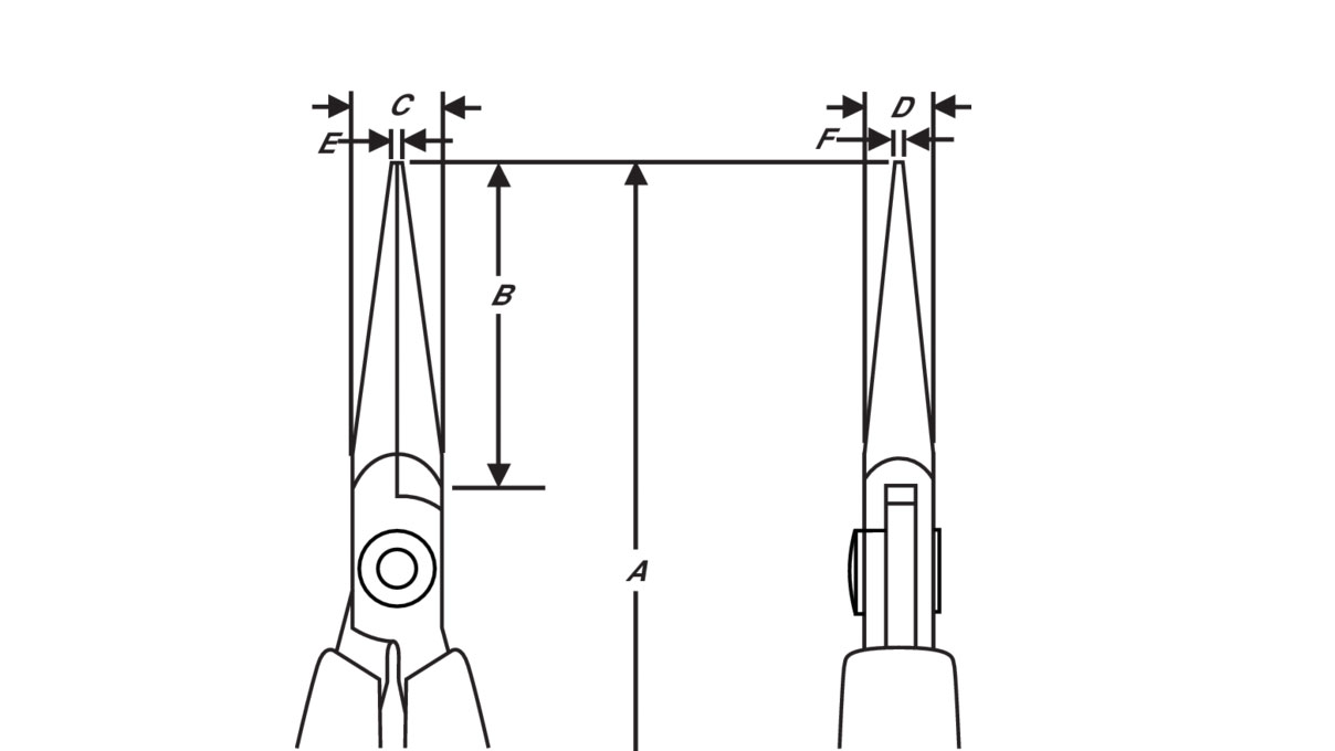 Lindström RX7891A Pince de précision à becs demi-ronds plats, longueur 132 mm