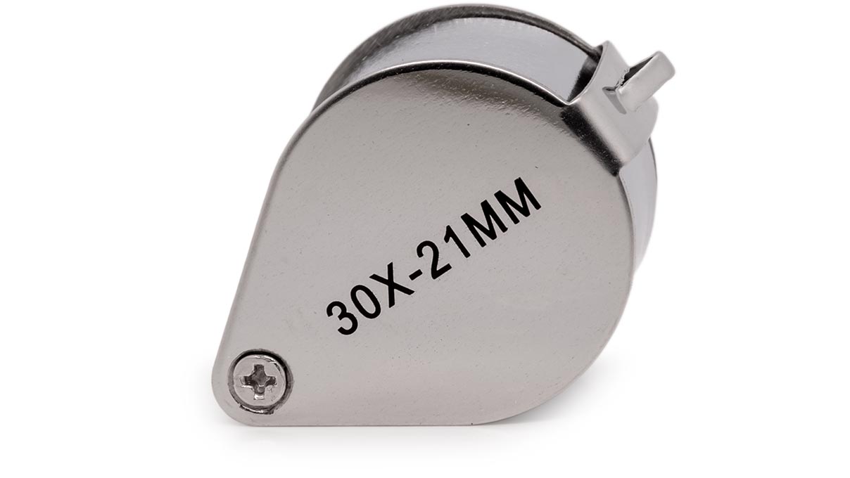 Triplet loupe pour diamants, grossissement 30x, lentille Ø 21 mm, chromée