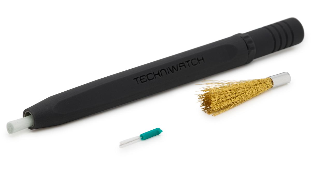 Outil 2 en 1 avec grattoir en fibre de verre, mini-brosse et brosse métallique en laiton