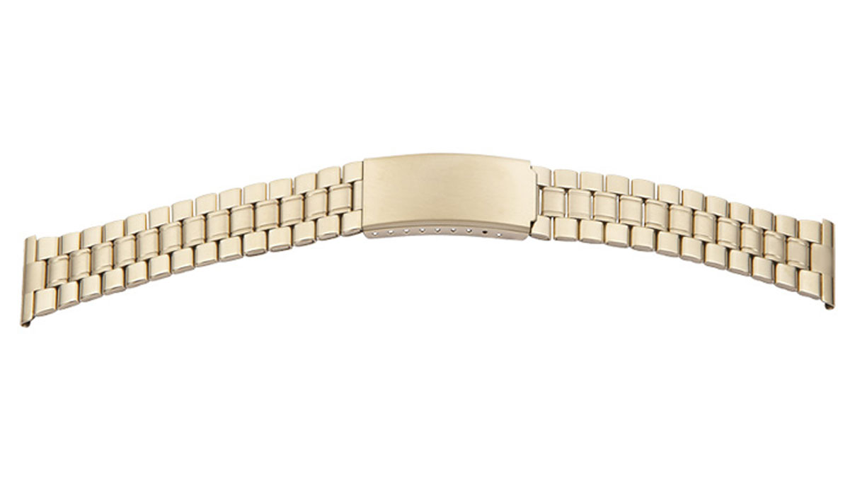 Bracelet métallique, acier inoxydable, doré, largeur d'attache 18 - 20 mm