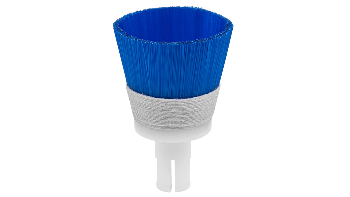 Brosse medium Ø 25 mm, nylon 0,15 mm, bleue, pour pompes à vide