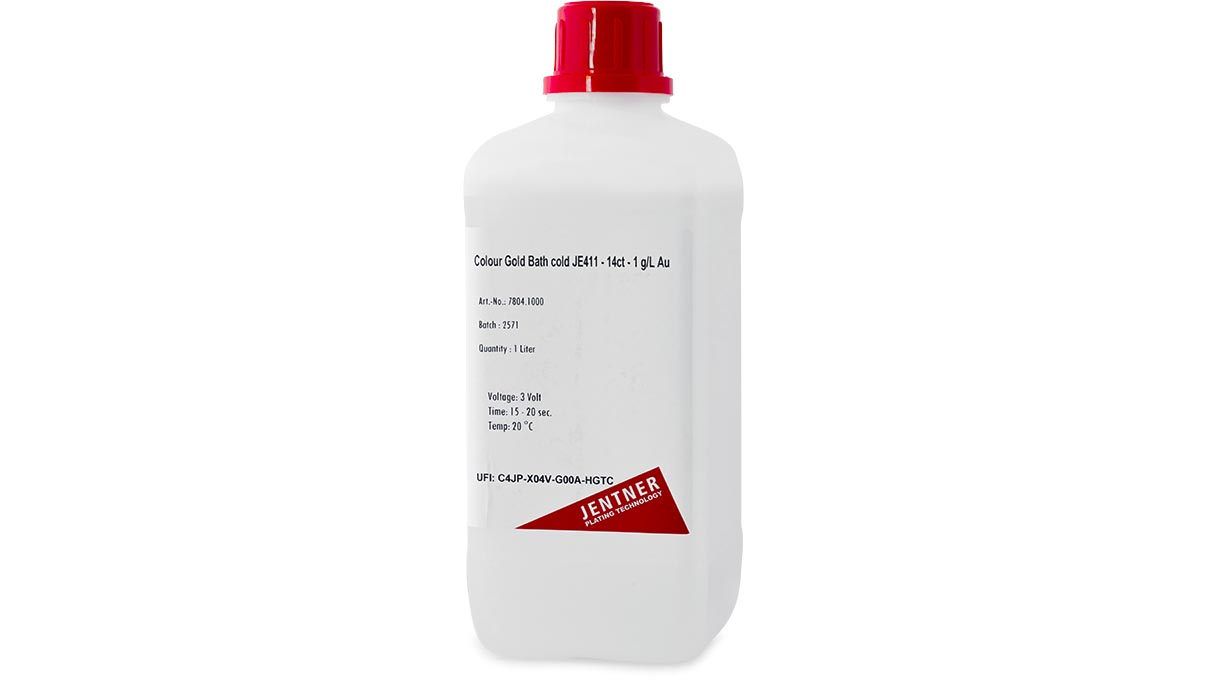 Bain de couleur or froid JE411, pour les tons or 14 ct, prêt à l'emploi, 1 l