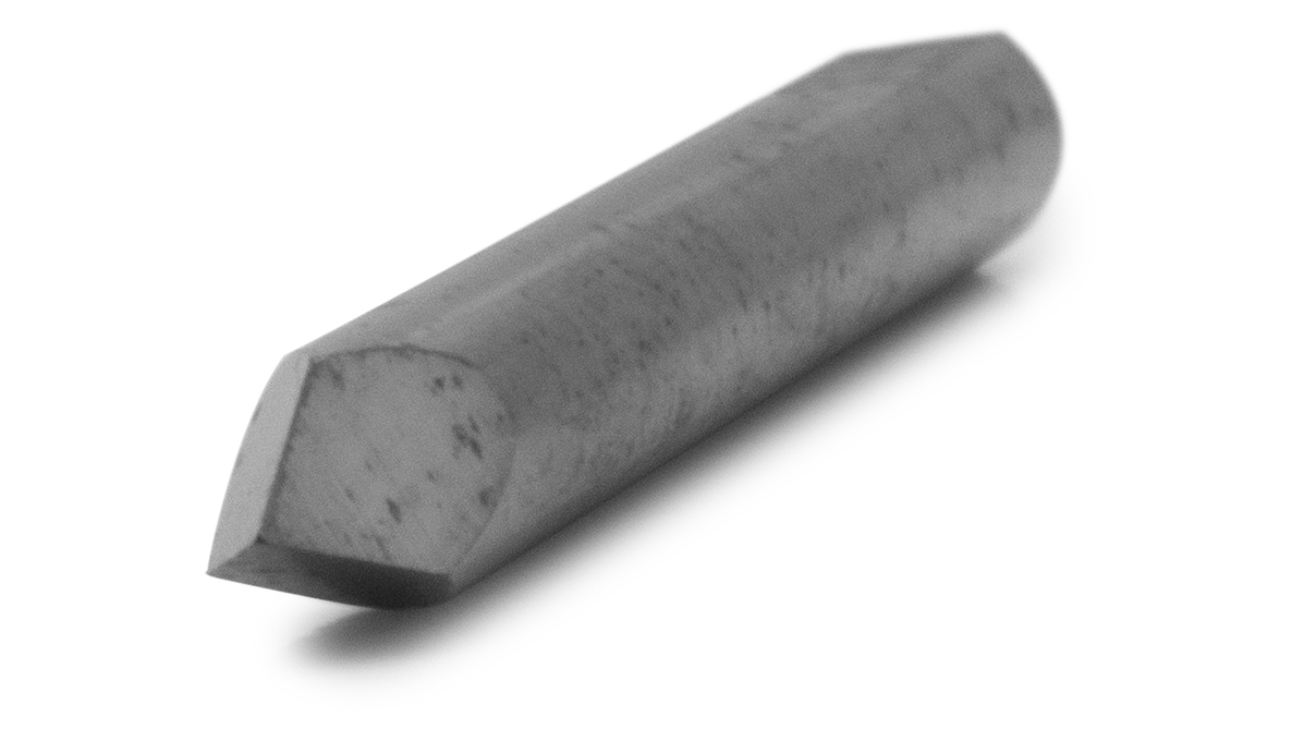 Fraise à ébavurer 3 coins - métal dur Ø 2,50 mm - Résultante de l'angle 72°