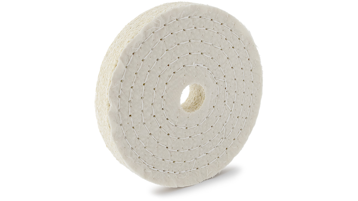 Disque de pré-polissage, sisal et tissu de coton, Ø 150 x 20 mm, alésage Ø 25 mm, cousu