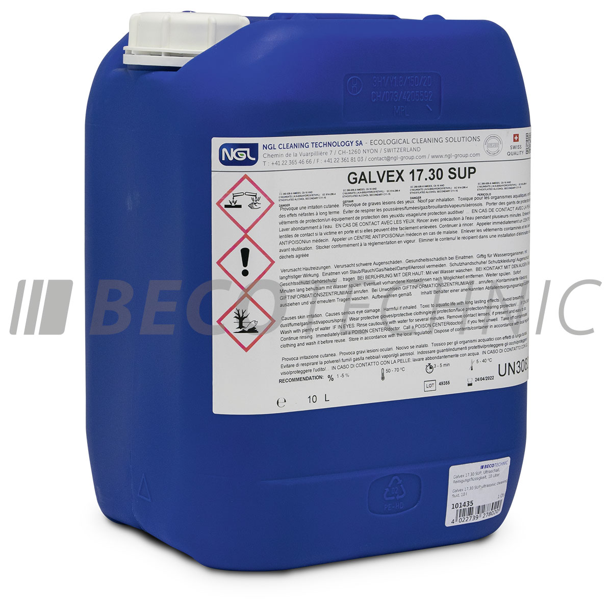 Galvex 17.30 SUP, Ultraschall-Reinigungsflüssigkeit, 10 Liter
