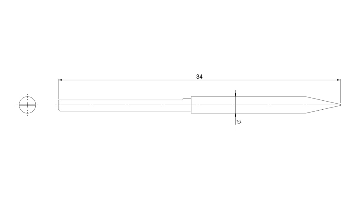 Lecureux Mèche de tournevis, L 34 mm, Fente (V), Ø 3 mm