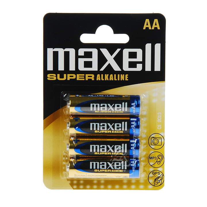 Maxell LR6 super 4 pièces blister, alcaline, pile AA, longue maturté