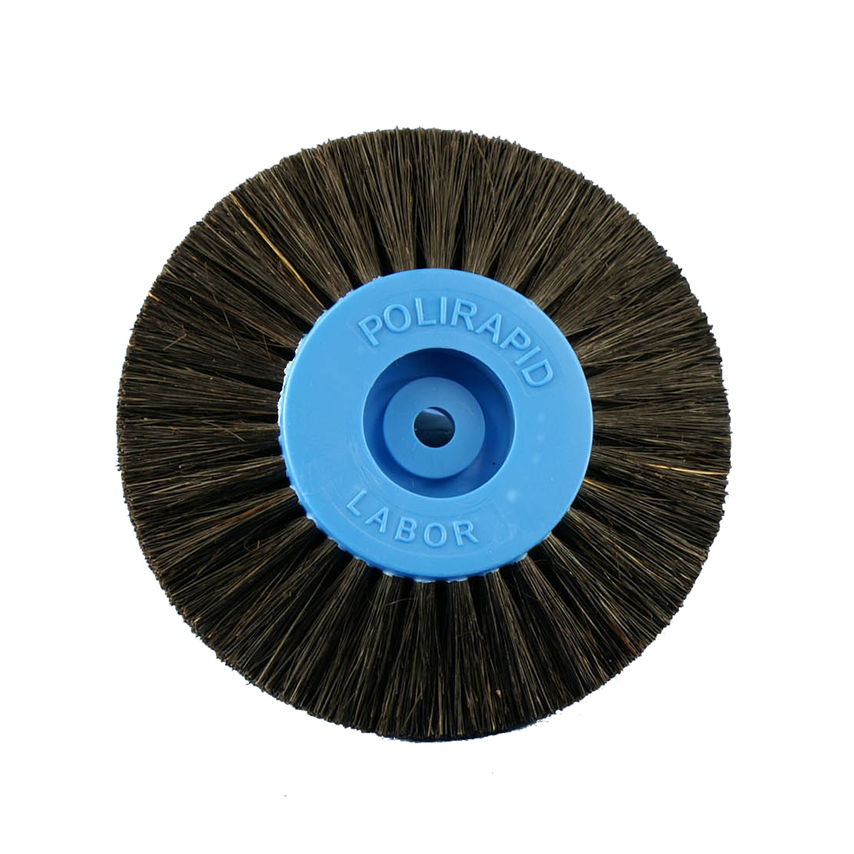 Brosse circulaire, poils noirs Chungking, 4 rangées, pointue, Ø 80 mm, avec noyau en plastique, bleu