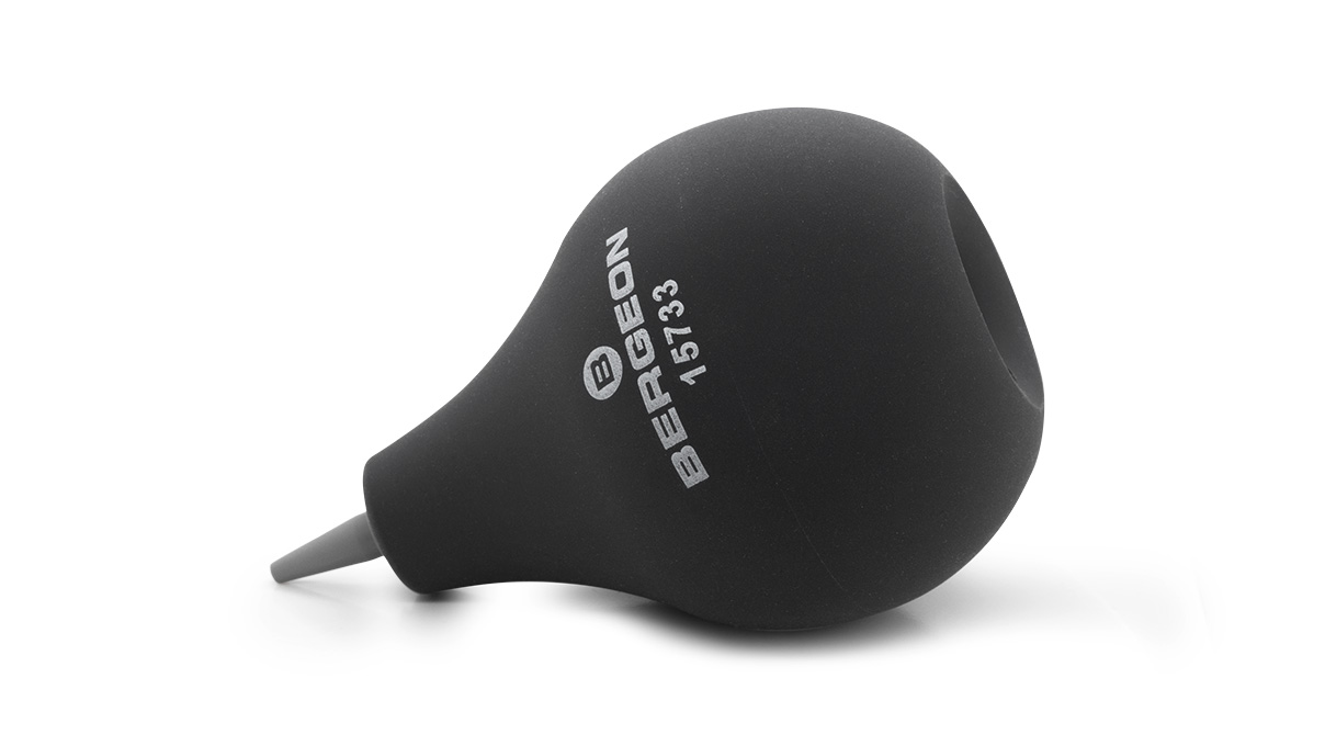 Bergeon 15733 Soufflet en caoutchouc, forme poire, avec valve d'aspiration