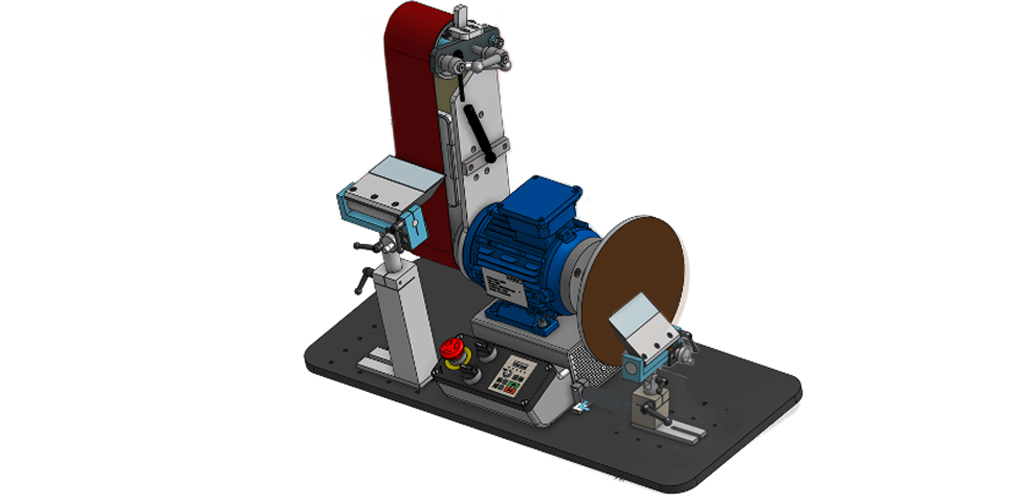 Micromecalp X550 EVO Machine de rectification et de lapidage avec système de ponçage à bande et arbre universel pour le
changement entre disques et tiges, incl. disque de 240 mm et rouleau 80 SH, 230 V