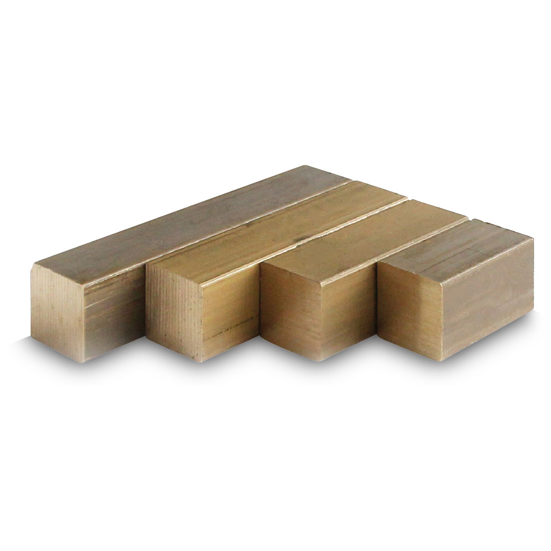 Ebauche en laiton, carré, 10 x 45 x 25 mm