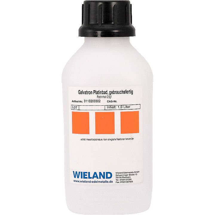 Bain de platine Galvatron avec 2,5 g Pt/l (prêt à l'emploi 1 litre)
