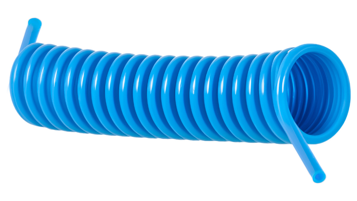 Tuyau spiralé SP PUN 64/3, polyamide, 6 x 4 mm, bleu, 2,5 m