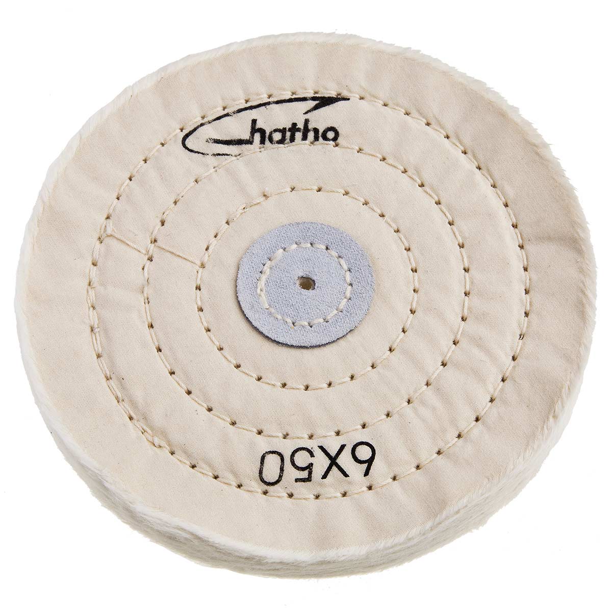 Hatho Mira polissoir, coton fin, cousu, naturel, Ø 150 x 15 mm, 50 couches