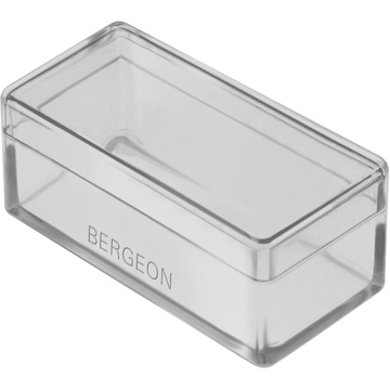 Bergeon 2975-2 boîte en plastique, 48 x 24 x 19 mm, transparente, avec couvercle