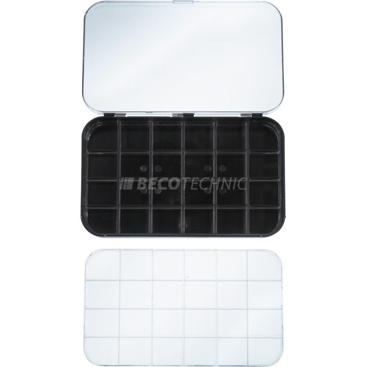 Boîte de rangement en plastique avec 2 insertion et 24 compartiments
