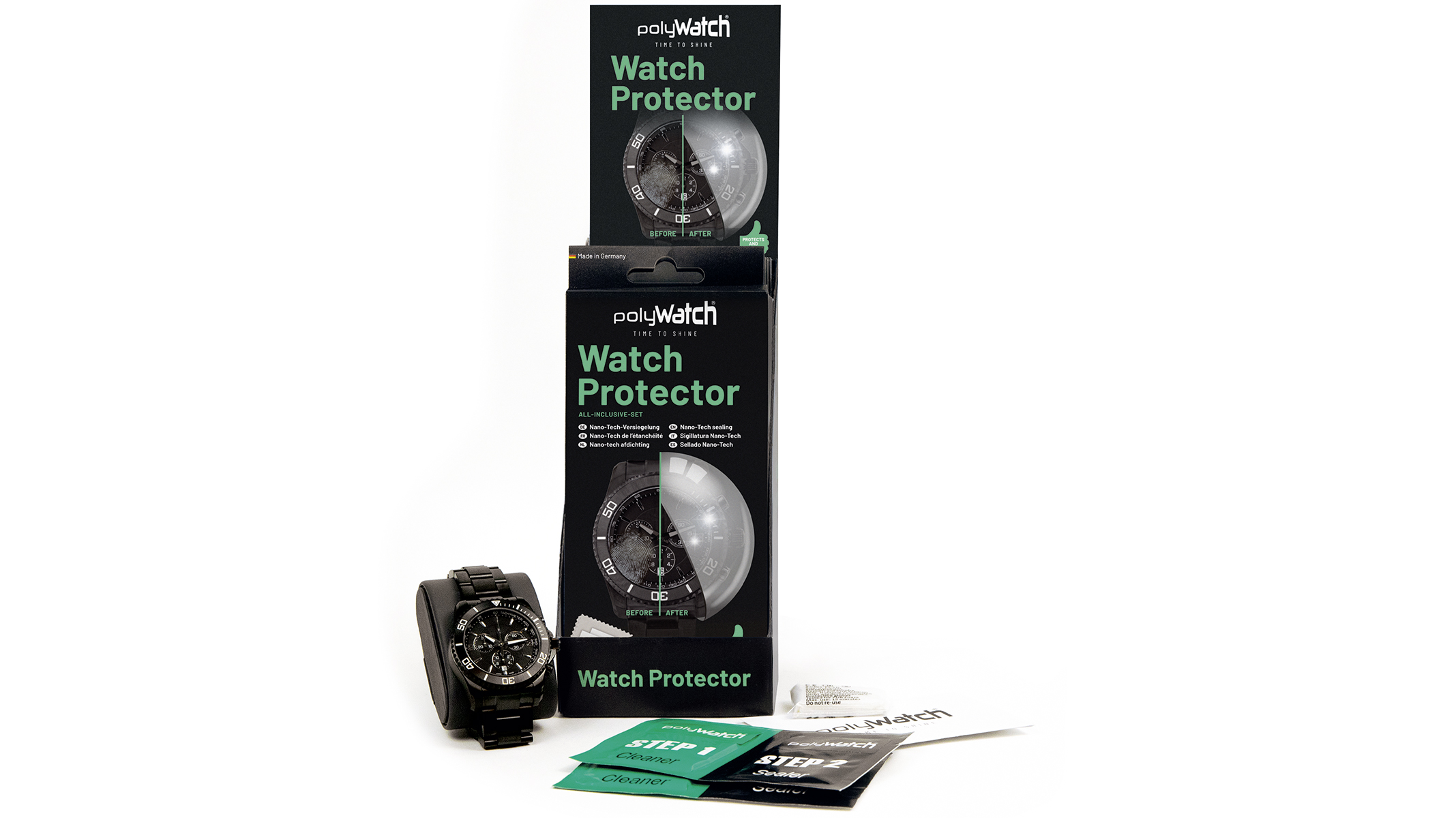 polyWatch Watch Protector, étanchéité, présentoir de vente avec 6 unités