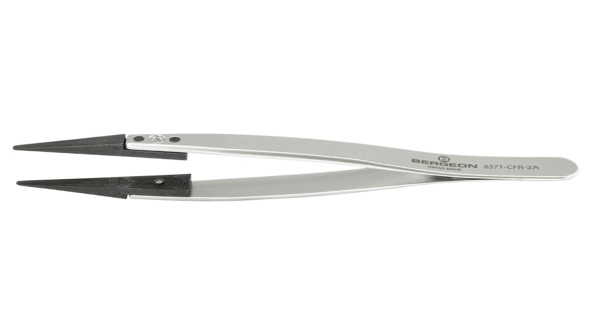 Bergeon 6571-CPR-2A brucelles type 2A, acier antimagnétique, embouts en Peek