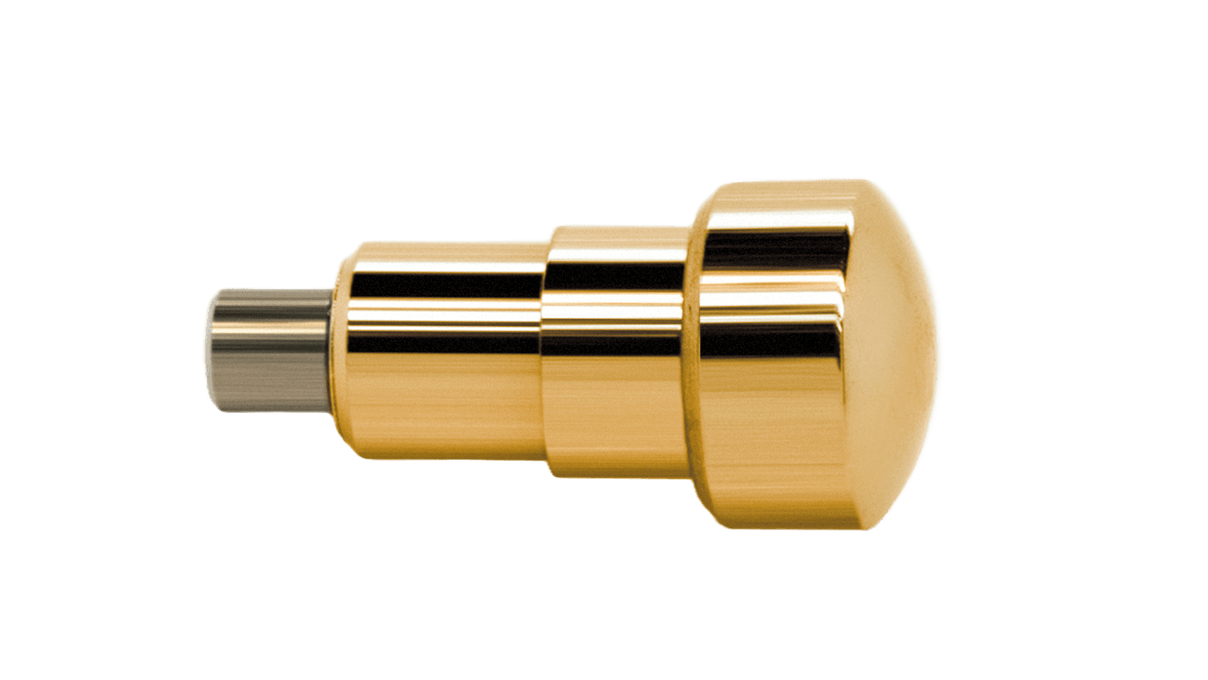 Poussoirs étanches P40Y pour des chronographes pour presser, tête Ø 4,0 mm, tube Ø 2,5 mm, coup de bouton 3,0 mm, dorés ( 3 microns )