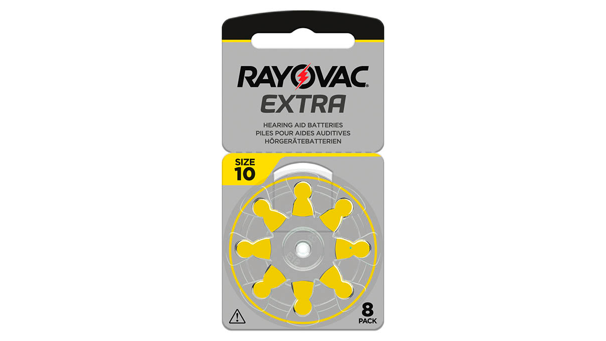 Rayovac Extra, 8 piles auditives No. 10 (Sound Fusion Technology), plaquette