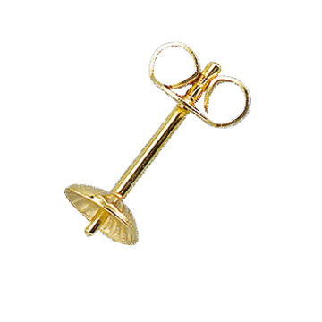 Tige de dormeuse 585/- OJ avec calotte Ø 4,0 mm