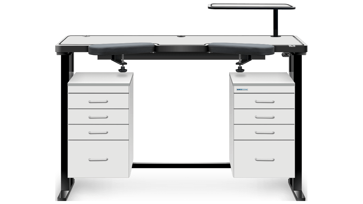 Tablette, flottant, 55 x 22 cm, hauteur 20 cm, blanc, équipement en option pour Ergolift 120 cm et 140 cm