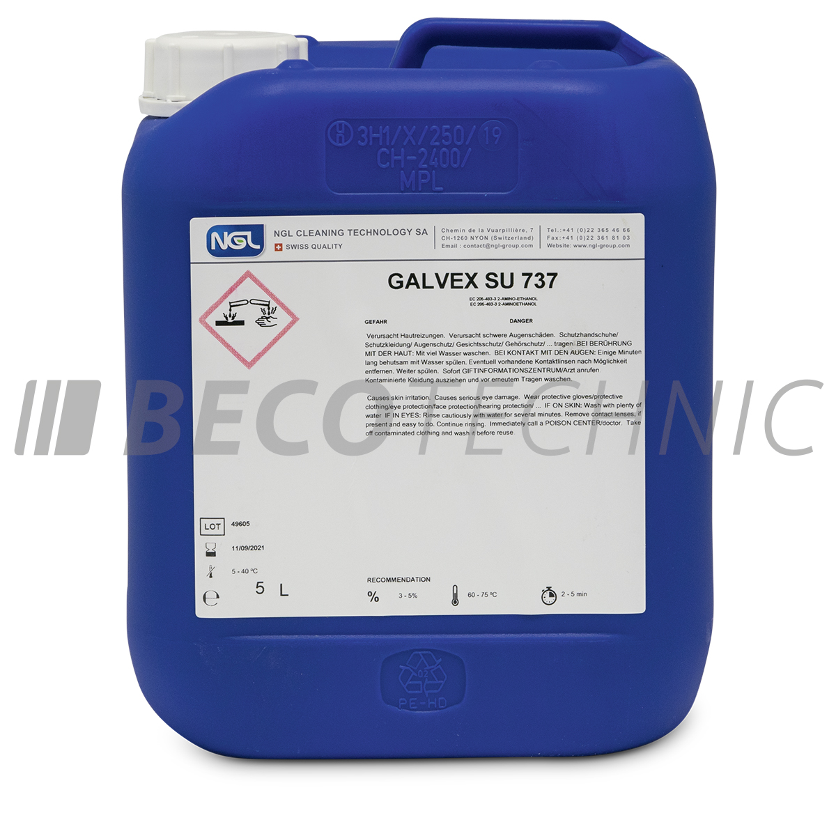 Galvex SU 737 liquide de nettoyage, 5 l