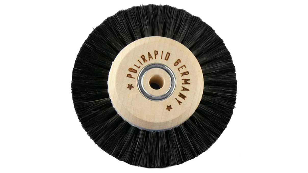 Brosse ronde, noyau en bois avec poils Chungking, 2 rangées, pointue, Ø 70 mm