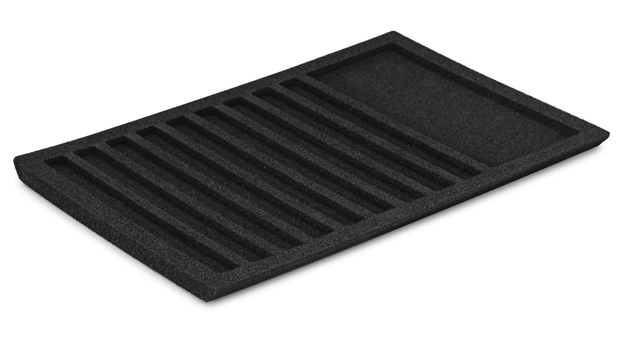 Insert pour tiroirs à sortie totale, fermeture douce et conteneur technique, mousse PE, pour Ergolift Evolution 140 cm