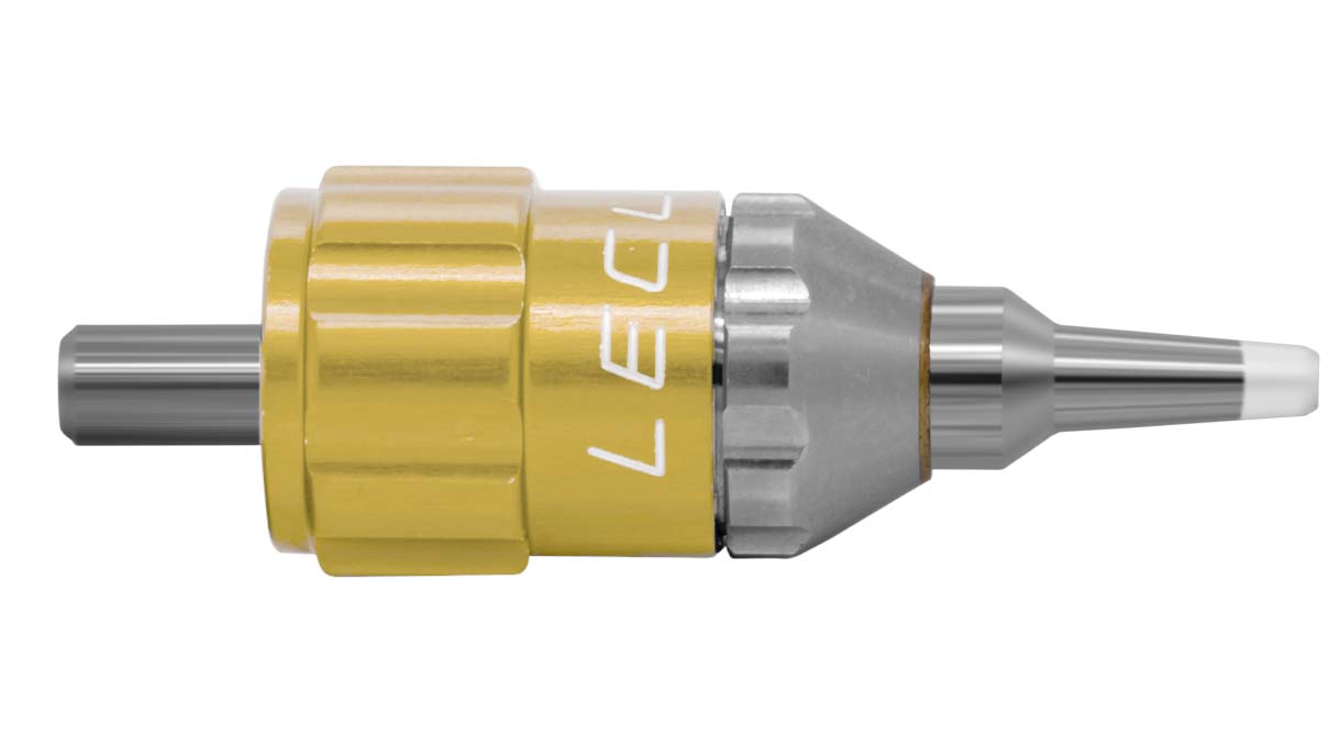 Lecureux tête de tournevis Screw-On, réglable, Ø 0,9 mm, jaune, avec porte-mèche et protection nylon