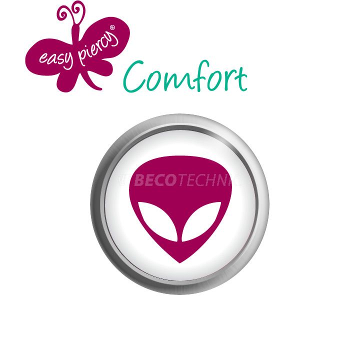 Easy Piercy Comfort 1 paire de boutons d'oreilles Ø 5,5 mm, blanc, Extraterrestre