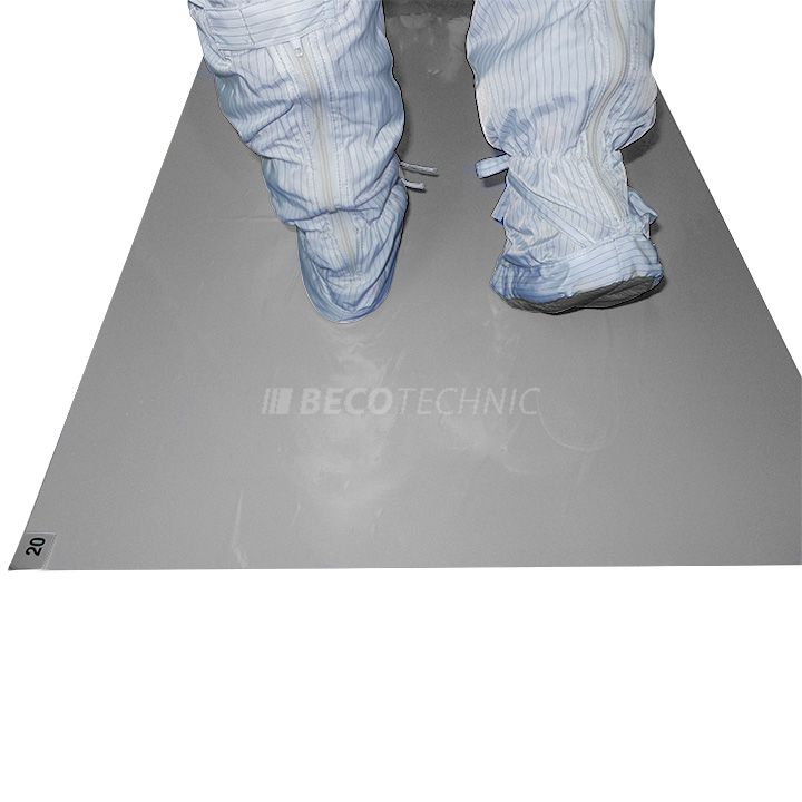 Tapis de feuilles adhésives, gris, 8 tapis de 30 feuilles chacun, numérotés, antidérapants