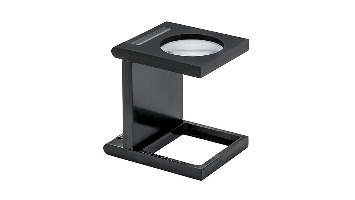 Eschenbach 1271 compte-fils avec échelle, plastique, lentille Ø 12 mm, plan-convexe, grossissement 10x