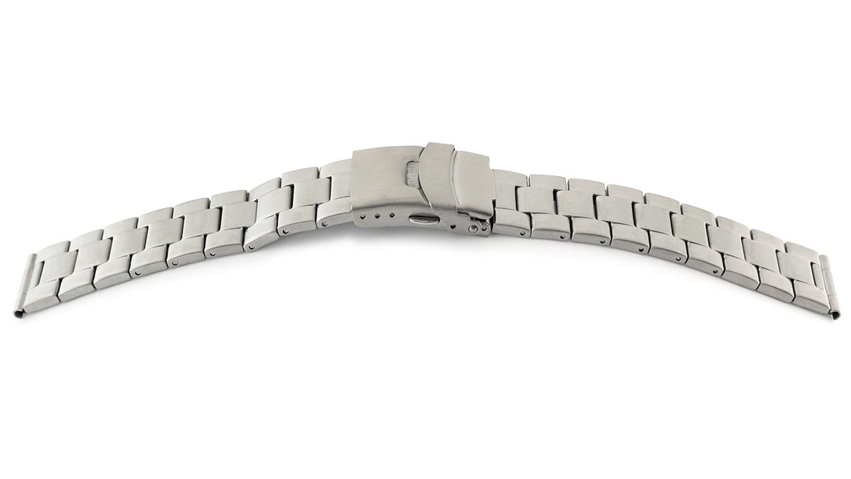 Uhrband Sport, Edelstahl, Breite 20 mm, Anstoß 20 mm, Länge 180 mm