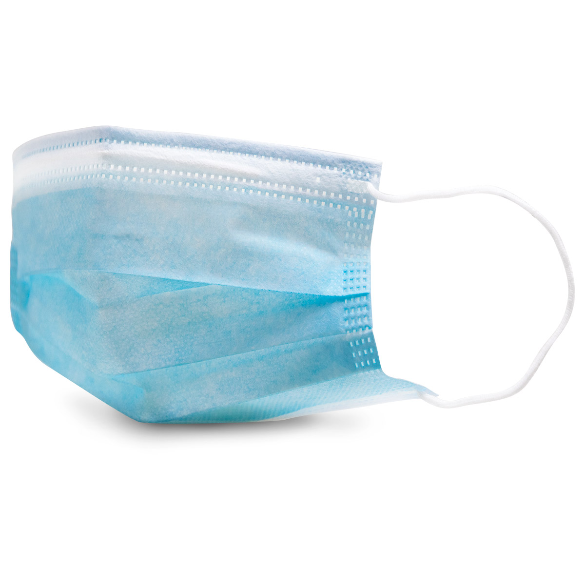 Masques de protection, non-tissé, 3 plis, avec boucles en caoutchouc, bleu, 50 pièces