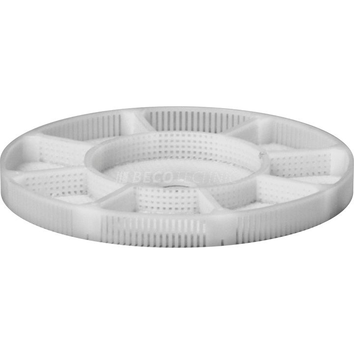Panier en plastique, hauteur 8 mm (hauteur intérieure 6,5 mm), Ø 80 mm, avec 8 cloisons et centre pour 1 platine Ø
39 mm, N° 15894 pour ACS900