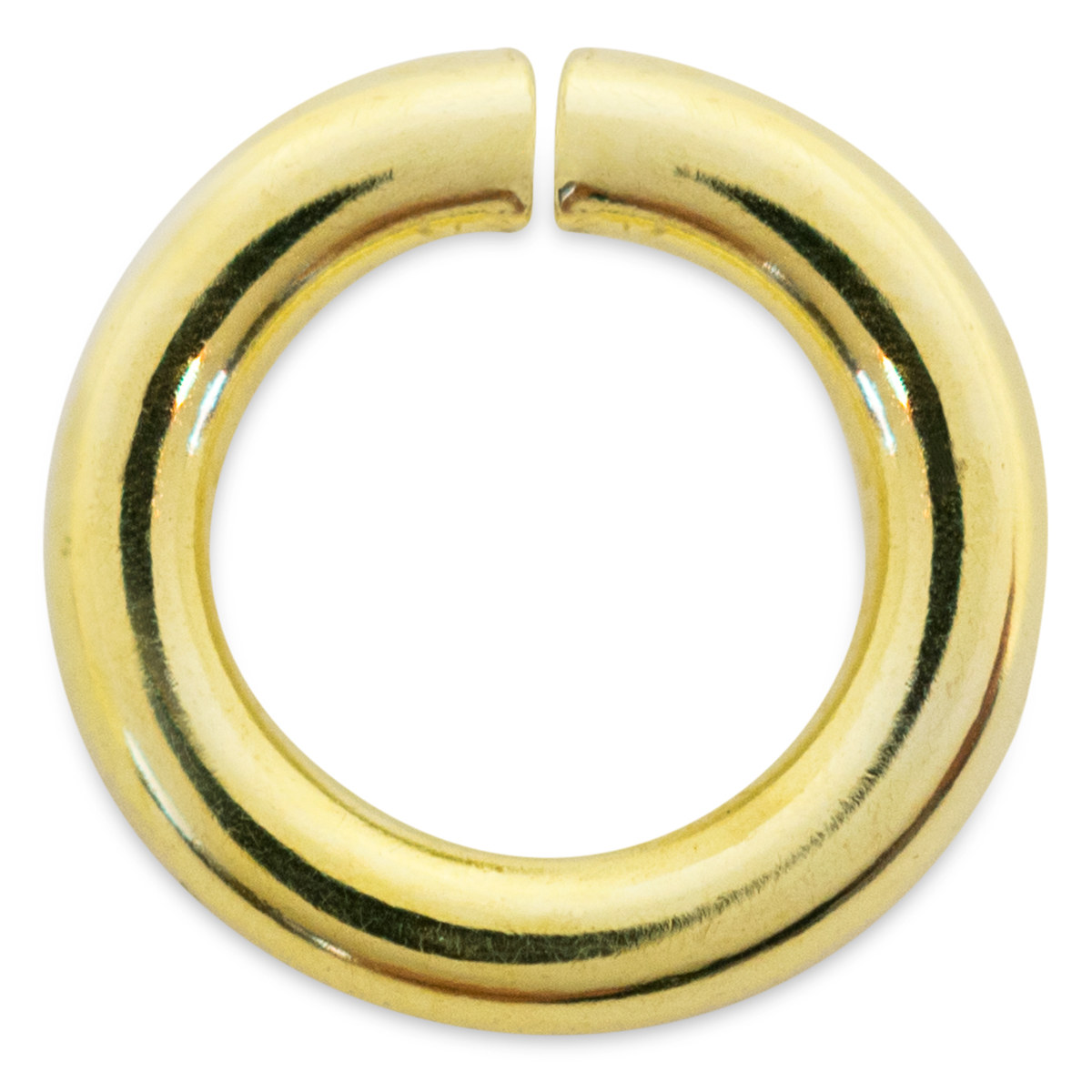 Anneaux brisés ronds, 585/- Or jaune, Ø 6 mm, Épaisseur 1 mm