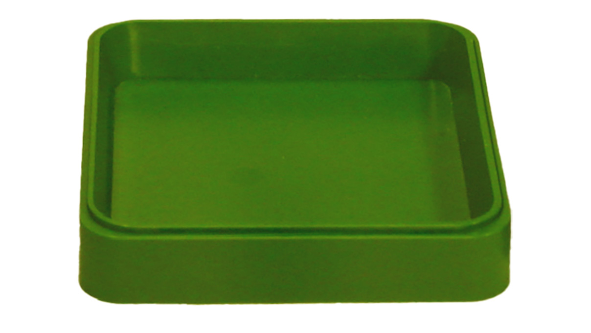 Bergeon 2378 C N Plateaux carrés en matière synthétique, résistant aux acides, vert, 50 x 50 x 10 mm