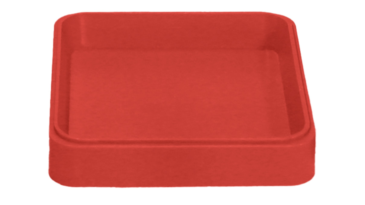 Bergeon plateau N°2379 C R, rouge, en plastique, carré, 70 x 70 x 13 mm