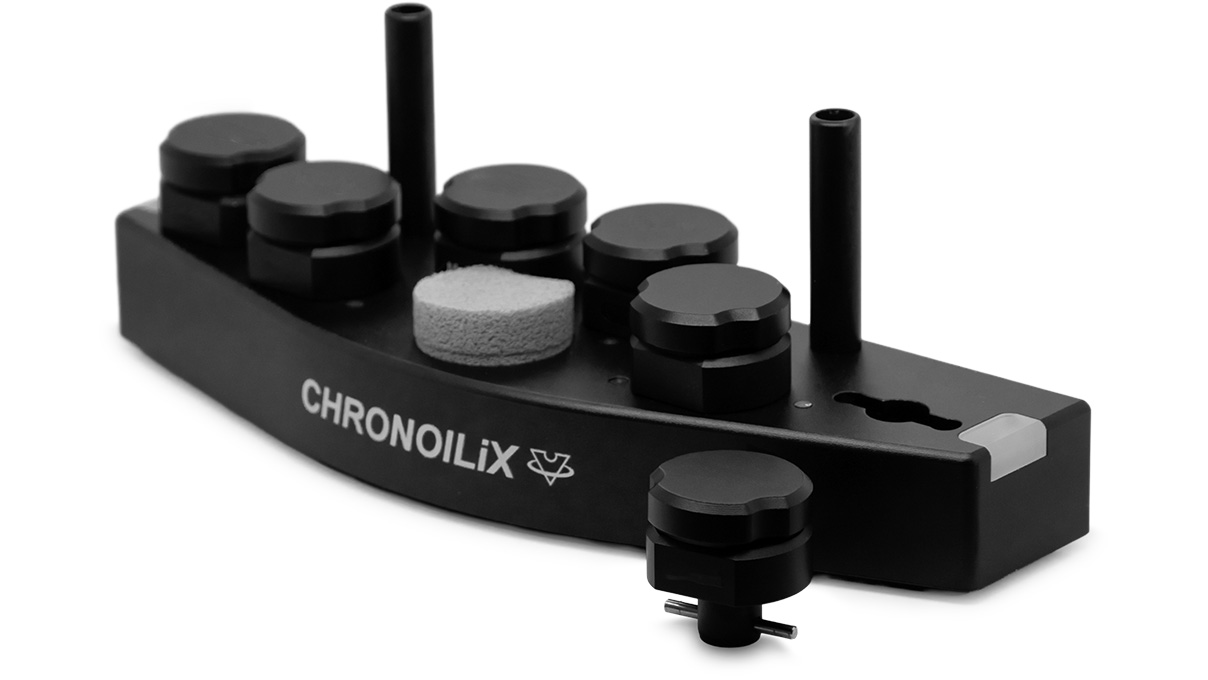 VOH Chronoilix kit complet, comprenant un bloc à huile intelligent, 6 réservoirs à huile avec godets et 1
éponge de nettoyage