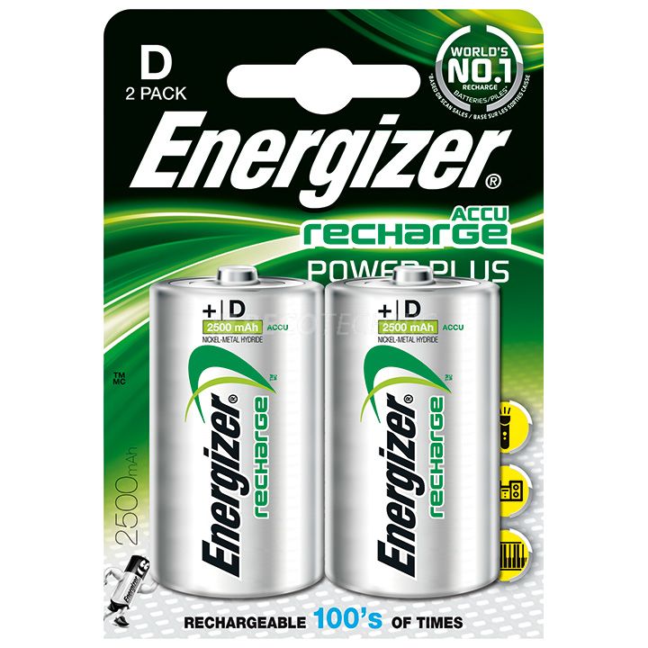 Energizer 2 Mono accumulateurs Recharge Power Plus 1,25 volt 2500 mAh de un blister LR20/D