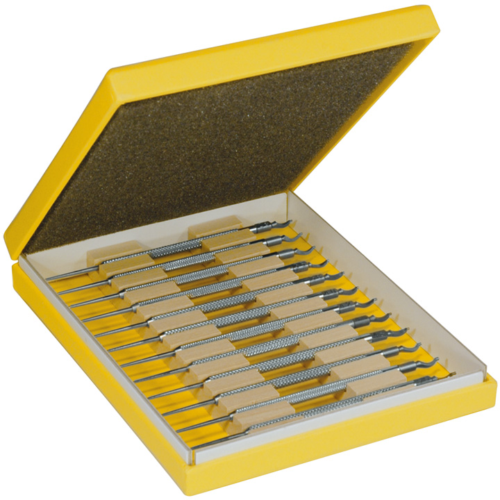 Bergeon Assortiment de 12 outils pour centrer les goupilles de reversement N° 4055