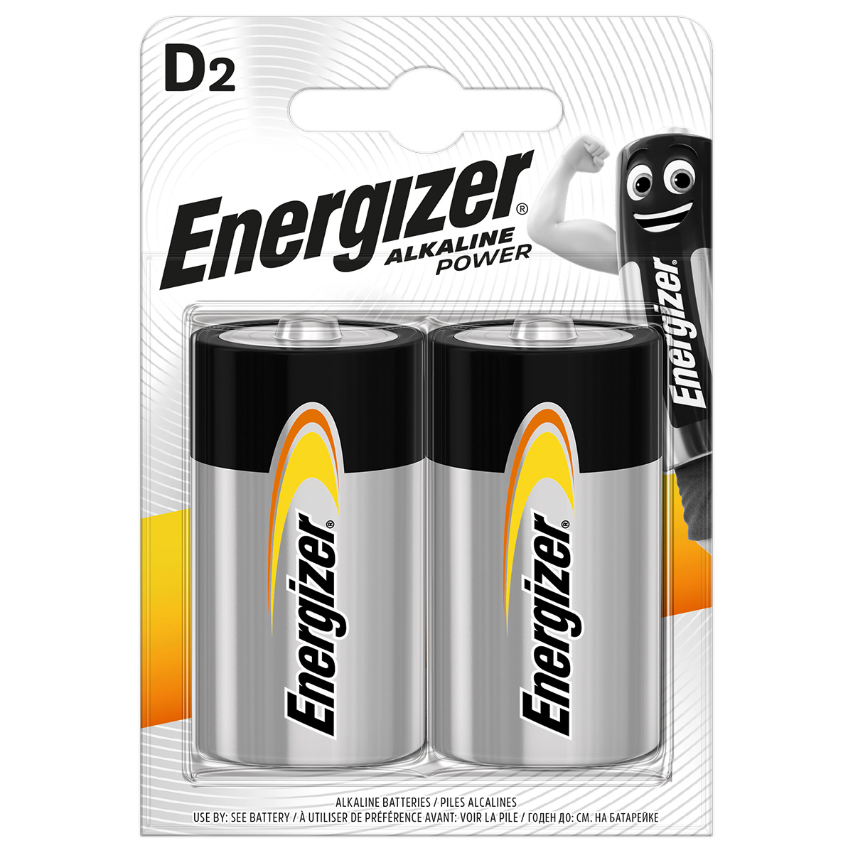 Energizer Alkaline Power pile taille D/LR20/Mono/E95, 1,5 Volt, blister de 2